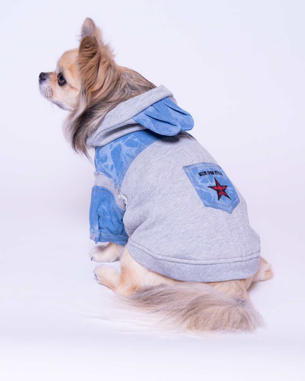 Denim Docking Hoodie Set【Dog & People】