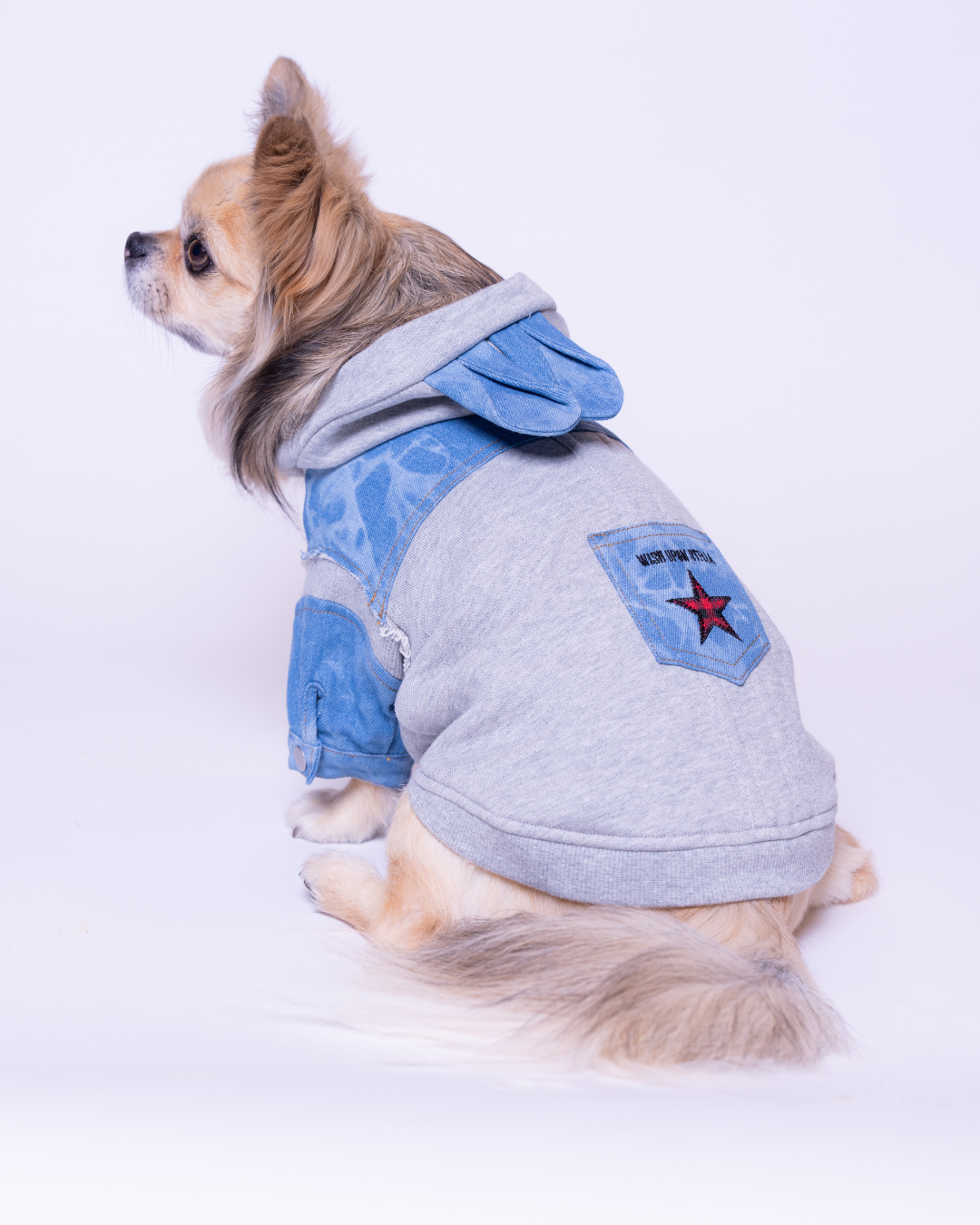 Denim Docking Hoodie Set【Dog & People】
