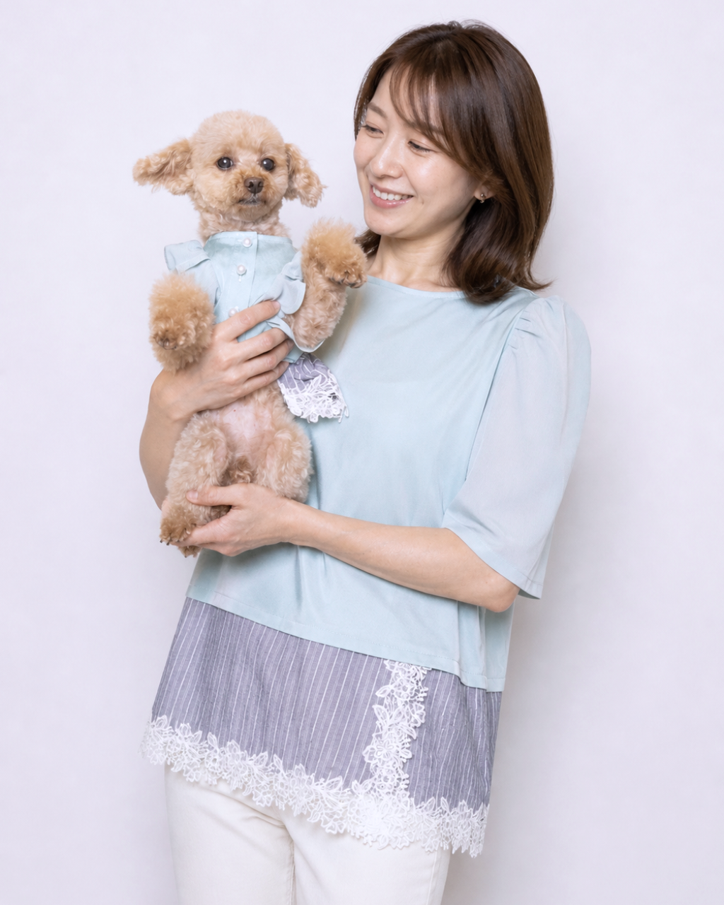 Satin Docking Pullover【For People】/ Mint & Gray
