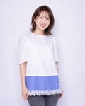 Satin Docking Pullover【For People】/ White & Blue